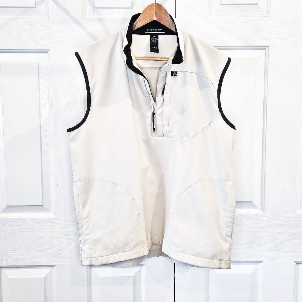 E. Magrath Beige Men's 1/2 Zip Golf Windbreaker Vest in Good Condition